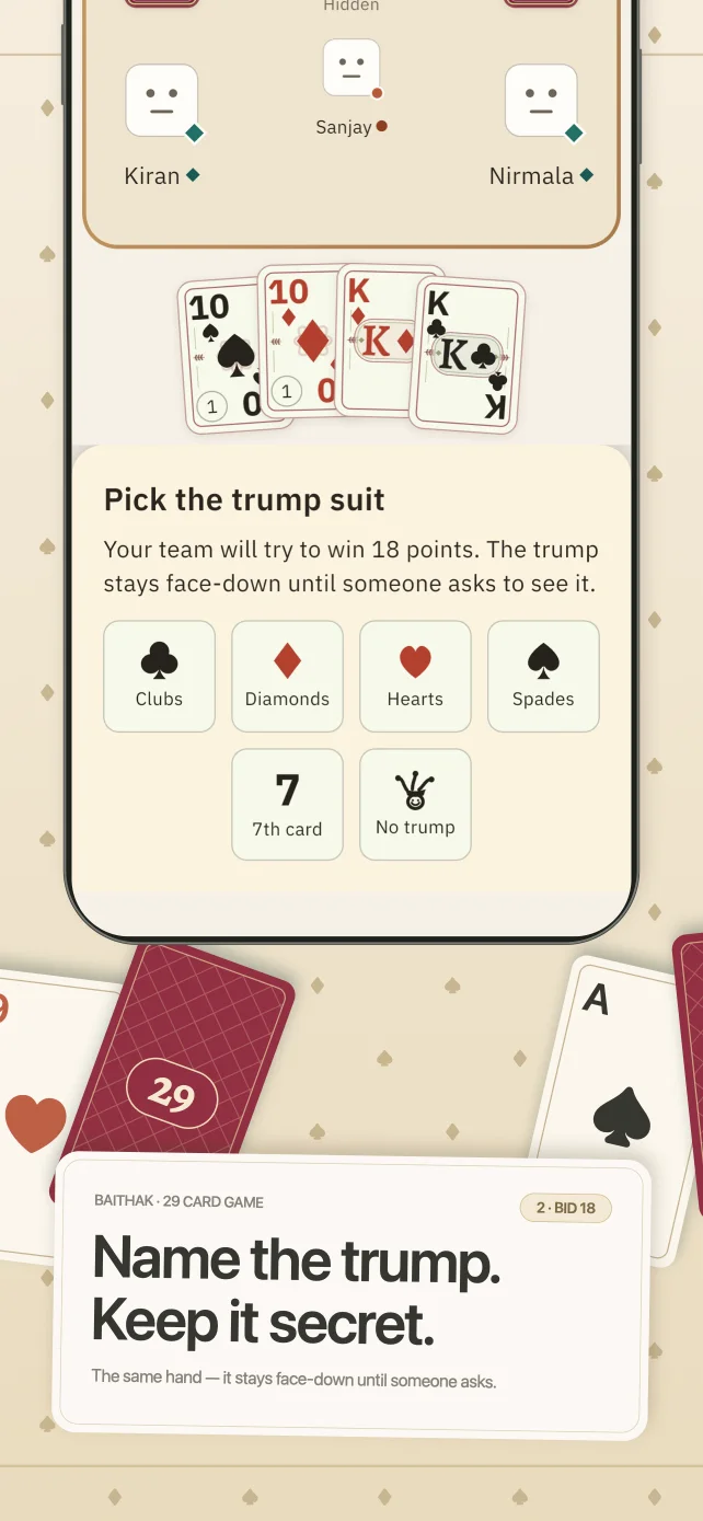 29 Card Game - Baithak — The trump